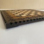 Wooden Chess board "Star of Life" with Ukrainian Trident, Ombre color - Image 5