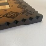 Wooden Chess board "Star of Life" with Ukrainian Trident, Ombre color - Image 7