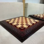 Glossy Chess Board "Waves of Aspiration" Ombre Cherry color