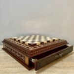 Ash Wood Chess Board with Storage Drawers
