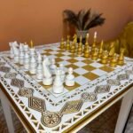Handcrafted Chess pieces "Elite" Gold & White, Super glossy - Image 2