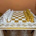 Handcrafted Chess pieces "Elite" Gold & White, Super glossy - Image 5