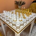 Handcrafted Chess pieces "Elite" Gold & White, Super glossy - Image 4