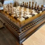 Glossy Chess Set: Chess Board with 2 Drawers + chess pieces "Classic DeLuxe" in Ombre color - Image 5