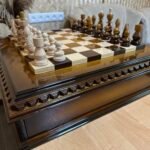 Glossy Chess Set: Chess Board with 2 Drawers + chess pieces "Classic DeLuxe" in Ombre color - Image 4