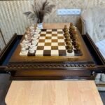 Glossy Chess Set: Chess Board with 2 Drawers + chess pieces "Classic DeLuxe" in Ombre color - Image 8