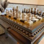 Glossy Chess Set: Chess Board with 2 Drawers + chess pieces "Classic DeLuxe" in Ombre color - Image 11