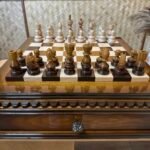 Glossy Chess Set: Chess Board with 2 Drawers + chess pieces "Classic DeLuxe" in Ombre color - Image 9