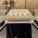 Wooden Chess Board “White & Gold” with 2 drawers for storing - Image 5