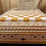 Wooden Chess Board “White & Gold” with 2 drawers for storing - Image 10