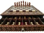 Wooden Chess set with 2 Drawers, Decorated with beads + pieces "Elegant Classic" - Image 7