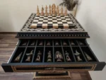 Wooden Chess set “Bright Victory”: with 2 Drawers, Decorated with beads + pieces "Battle of Thrones" - Image 7