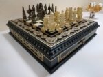 Wooden Chess set “Bright Victory”: with 2 Drawers, Decorated with beads + pieces "Battle of Thrones"+ "Knights" - Image 3
