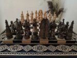 Wooden Chess set “Bright Victory”: with 2 Drawers, Decorated with beads + pieces "Battle of Thrones" - Image 5
