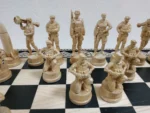 Wooden Chess set “Bright Victory”: with 2 Drawers, Decorated with beads + pieces "Cossacks" vs "Armed Forces of Ukraine" - Image 10