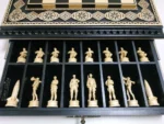 Wooden Chess set “Bright Victory”: with 2 Drawers, Decorated with beads + pieces "Cossacks" vs "Armed Forces of Ukraine" - Image 8