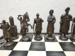 Wooden Chess set “Bright Victory”: with 2 Drawers, Decorated with beads + pieces "Cossacks" vs "Knights" - Image 9