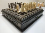 Wooden Chess set “Bright Victory”: with 2 Drawers, Decorated with beads + pieces "Cossacks" vs "Knights" - Image 3