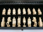 Wooden Chess set “Bright Victory”: with 2 Drawers, Decorated with beads + pieces "Cossacks" vs "Knights" - Image 8