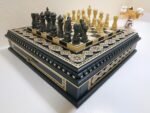 Wooden Chess set “Bright Victory”: with 2 Drawers, Decorated with beads + pieces "Elegant Classic" - Image 3