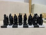 Classic Chess set: Glossy Chess Board "Black & White" + pieces "Knights" - Image 7