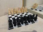 Classic Chess set: Glossy Chess Board "Black & White" + pieces "Knights" - Image 4