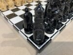 Classic Chess set: Glossy Chess Board "Black & White" + pieces "Knights" - Image 3