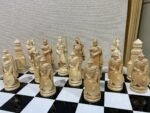 Classic Chess set: Glossy Chess Board "Black & White" + pieces "Knights" - Image 8