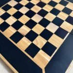 Wooden Folding Chess Board with Velvet-lined Storage for chess pieces - Image 4