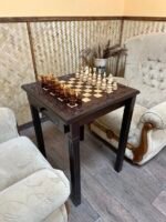 Wooden Chess set: Classic Chess Table with Drawers + glossy chess pieces "Elite" - Image 2