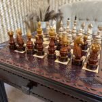 Wooden Chess set: Classic Chess Table with Drawers + glossy chess pieces "Elite" - Image 8