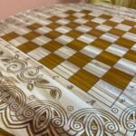 Wooden Chess Table “Fleur de Lys” Solid Ash wood - Image 6