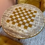 Wooden Chess Table “Fleur de Lys” Solid Ash wood - Image 4
