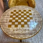 Wooden Chess Table “Fleur de Lys” Solid Ash wood - Image 5