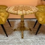 Wooden Chess Table “Fleur de Lys” Solid Ash wood - Image 2