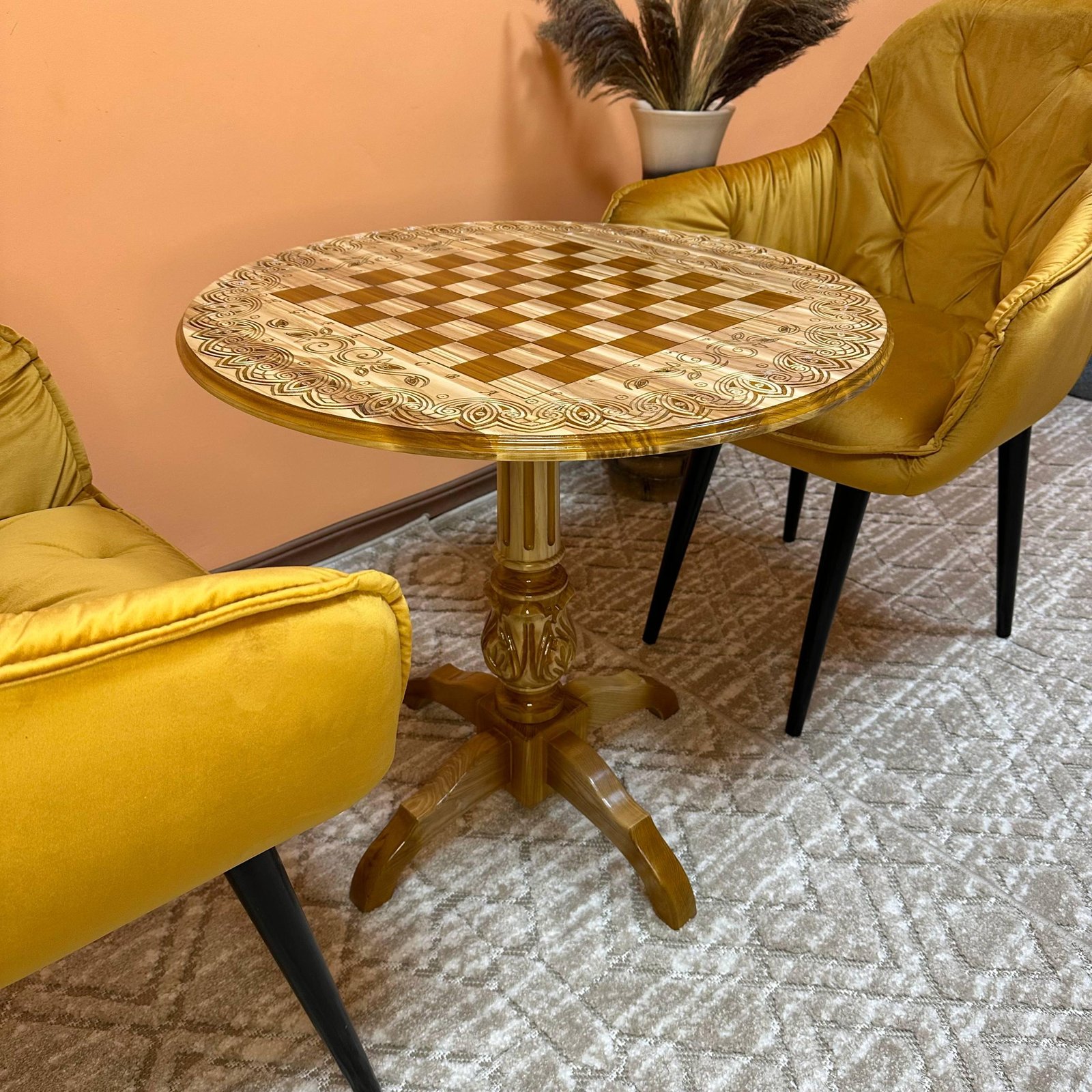 photo_2026-03-02_21-43-45 Wooden Chess Table “Fleur de Lys” Solid Ash wood - Image 1