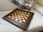 Hand-carved Wooden Chess board, Ombre color - Image 8