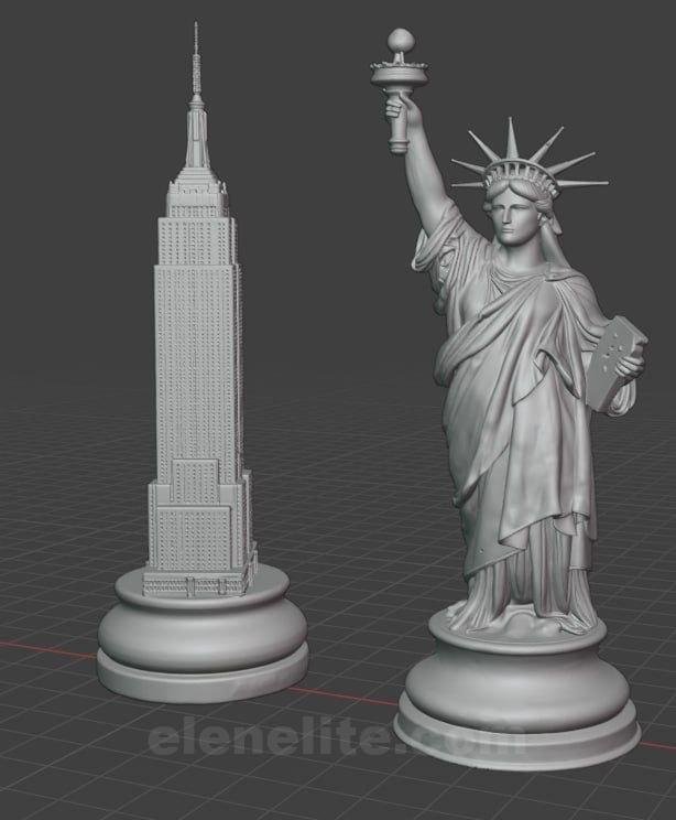 photo_2026-03-26_23-44-12 Custom order for Aurora. Wooden Chess Board "Bright Art" with Storage + chess pieces New York city buildings - Image 1