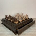 Chess set: Multifunctional Chess Board with 2 Drawers + pieces "Classic Luxe"