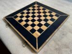 Wooden Folding Chess Board with Velvet-lined Storage for chess pieces - Image 2