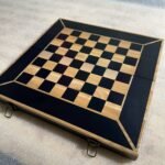 Wooden Folding Chess Board with Velvet-lined Storage for chess pieces - Image 12