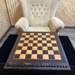 Wooden Chess Board "Old Luxury" black patina, vintage style - Image 4