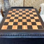 Wooden Chess Board "Old Luxury" black patina, vintage style - Image 5