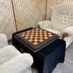 Wooden Chess Board "Old Luxury" black patina, vintage style - Image 7