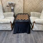 Wooden Chess Board "Old Luxury" black patina, vintage style - Image 8