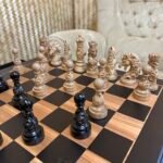 Wooden Chess pieces "Royal Filigree" vintage style - Image 3