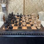 Wooden Chess pieces "Royal Filigree" vintage style - Image 5