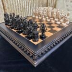 Chess set: Chess board "Old Luxury" + chess pieces "Cossacks", vintage style - Image 2