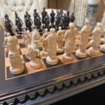 Chess set: Chess board "Old Luxury" + chess pieces "Cossacks", vintage style - Image 6