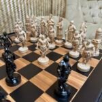 Chess set: Chess board "Old Luxury" + chess pieces "Cossacks", vintage style - Image 5